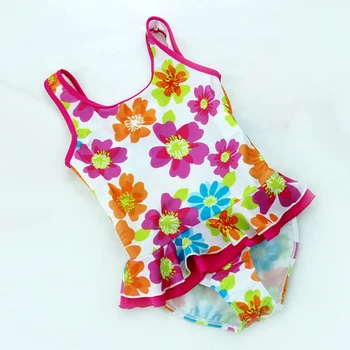 

Baby Girls one piece Swimwear Children 2-8 Y Floral Pattern Kid Swimming wear Children Bathing suit Child Summer Beach Wear
