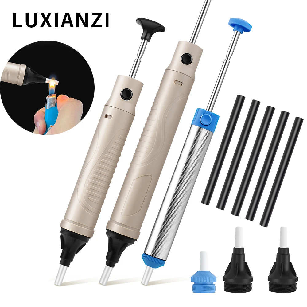 LUXIANZI Vacuum Pump Set Soldering Sucker Pen Suction Tin Gun For Soldering Desolder Tool Welding Desoldering Pump soldering iron desoldering suction pump soldering iron cleaner desoldering pump desoldering tool