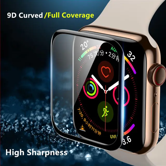Soft Glass For Apple Watch 7 45mm 41mm iWatch series 6 5 4 3 se 44mm 40mm 42mm 38mm 9D HD Full Film Apple watch Screen Protector 1