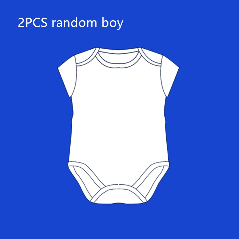 random 2 pieces boy Случайный короткий рукав для новорожденных боди для маленьких мальчиков Комбинезоны из хлопка bebes одежда для малышей Летний комбинезон для девочек Одежда для новорожденных para - Цвет: random 2 pieces boy