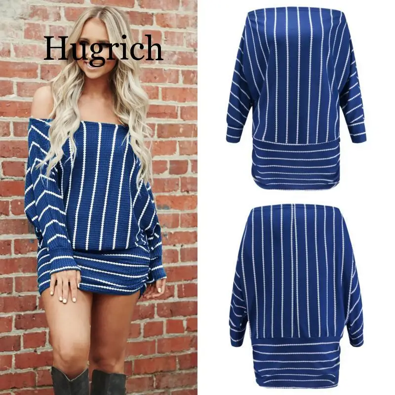 

Women Plus Size Casual Shirt Dress Female 2020 Spring Summer Long Sleeve Striped Slash Neck Sexy Club Party Dresses Vestidos