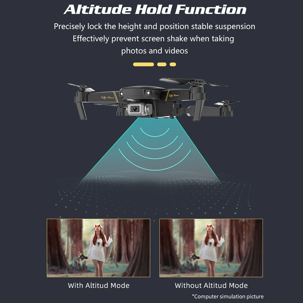 

360 Degree Rotation HD Portable WIFI APP Control FPV Remote Control Drones With Storage Bag Folding Altitude Hold Camera