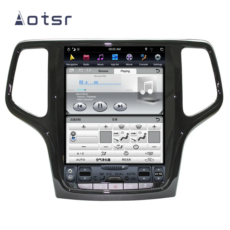 Clearance Aotsr Tesla 10.4“ Vertical screen Android 8.1 Car DVD player GPS For Jeep Grand Cherokee 2014-2018 built in carplay Bluetooth 3
