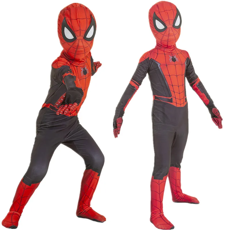 

Spiderman Kids Jumpsuits Spider-Man Far From Home Movie Cosplay Costume Zentai Superhero Peter Parker Bodysuit Suit For Gifts