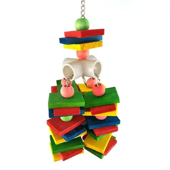 

Parrot Chew Toy for Bird Macaw Cage Wood Strand Funny Molar Swing Bite Climb Toy