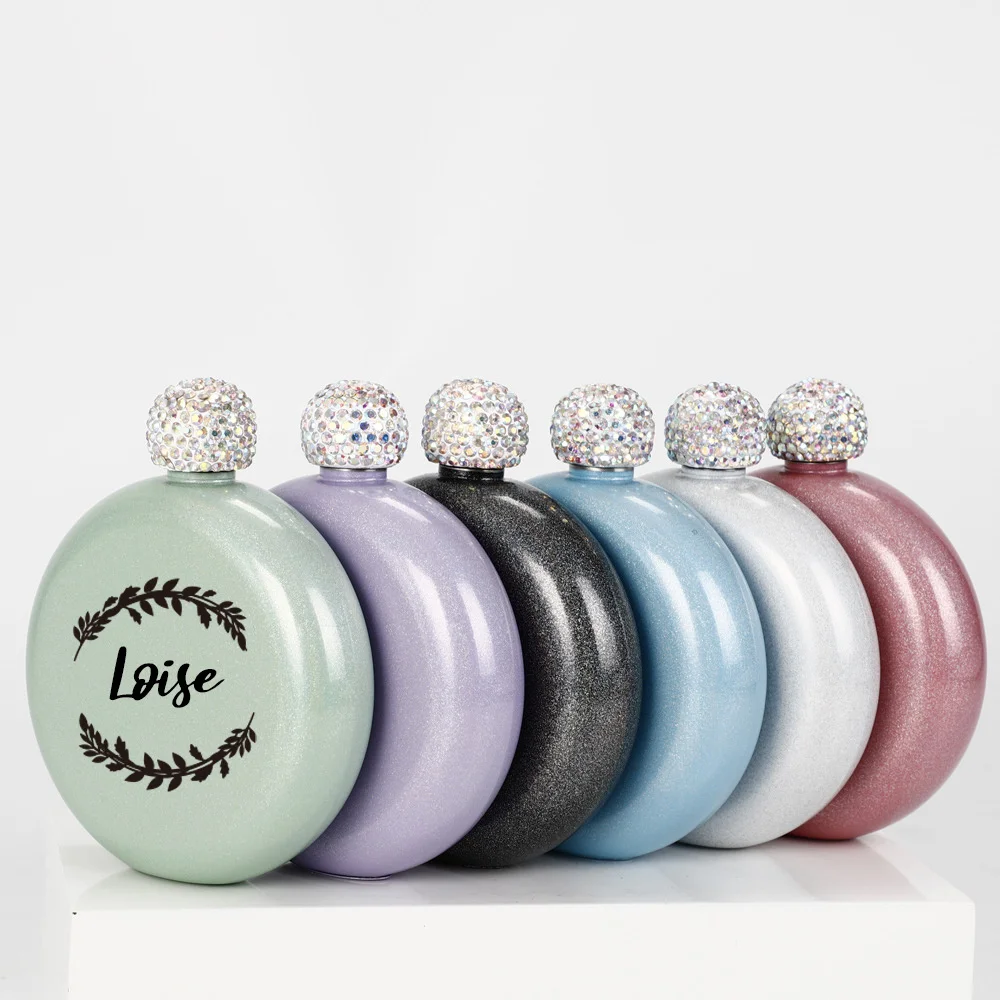 Personalized Stainless Steel Rhinestone Hip Flask Wedding Gift Custom Hip Flasks Bridesmaids Bride Hen Party Gifts For Guests
