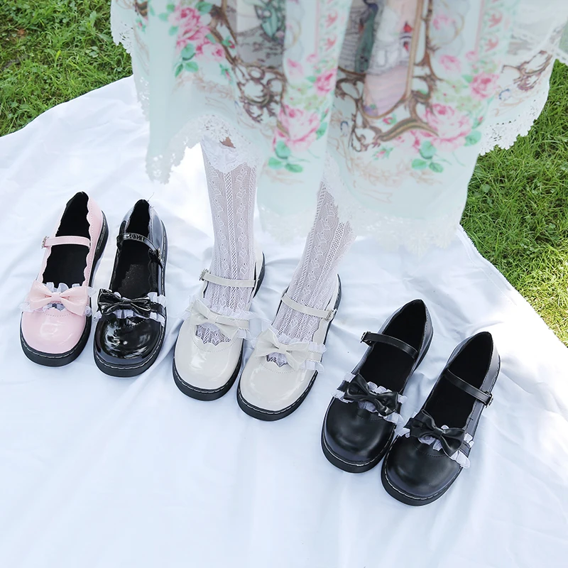 Японская Студенческая обувь в стиле лолита для девочек из искусственной кожи с