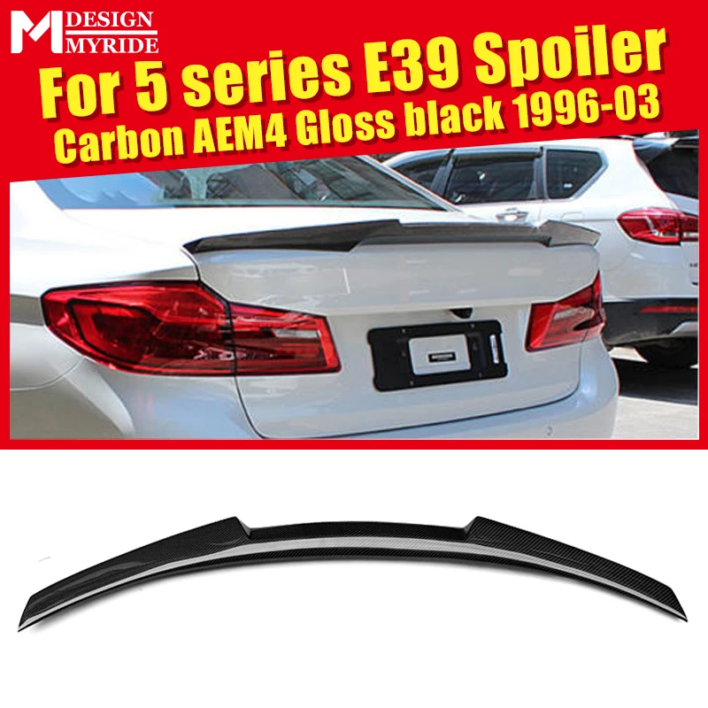 

Fit For BMW E39 Spoiler M4 Style Real Carbon Fiber Gloss Black Tail Wings 5-Series 520i 530i 540i 550iXD Trunk Spoiler 1996-2003