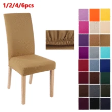 1/2/4/6Pcs Einfarbig Stuhl Abdeckung Spandex Stretch Elastische Hussen Stuhl Abdeckungen Für Küche esszimmer Hochzeit Bankett Hotel