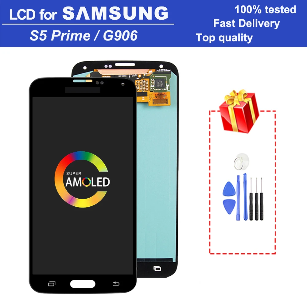 

5.1" Super AMOLED LCD monitor for Samsung Galaxy S5 Prime G906S G906L LCD display touch screen Replacement digitizer assembly