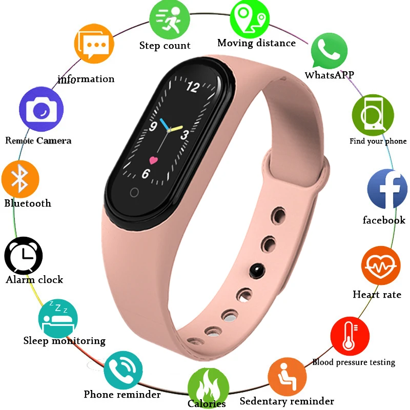 Умный фитнес трекер M5 Смарт часы спортивный цифровой браслет Relojes