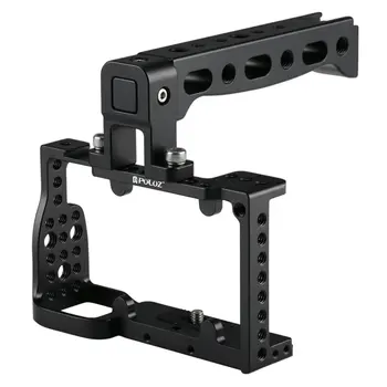 

PULUZ Lightweight Aluminum Alloy Video Camera Cage Video Movie Stabilizer for Sony A6300/A6000 Single Handgrip 1/4 Screw 938