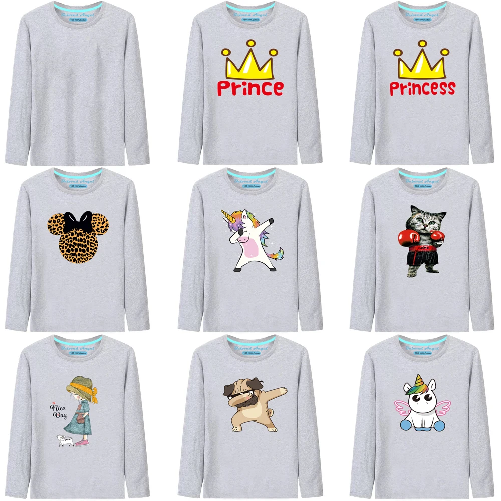 

Brand New Boys Girls Kids Fashion Cartoon Cute Funny Children 3D Unicorn Print T Shirt Long Sleeve Casual Cool Tops Tee 3-15T