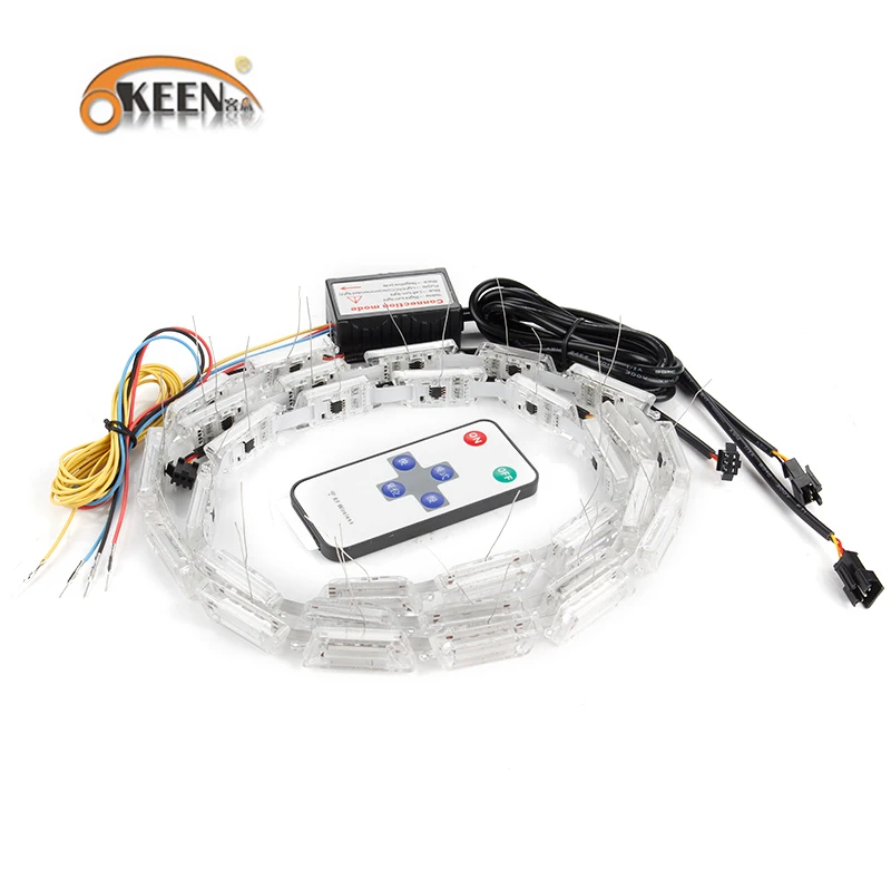 OKEEN 2x автомобиль RGB DRL светодиодный дневные ходовые огни Янтарный переключатель
