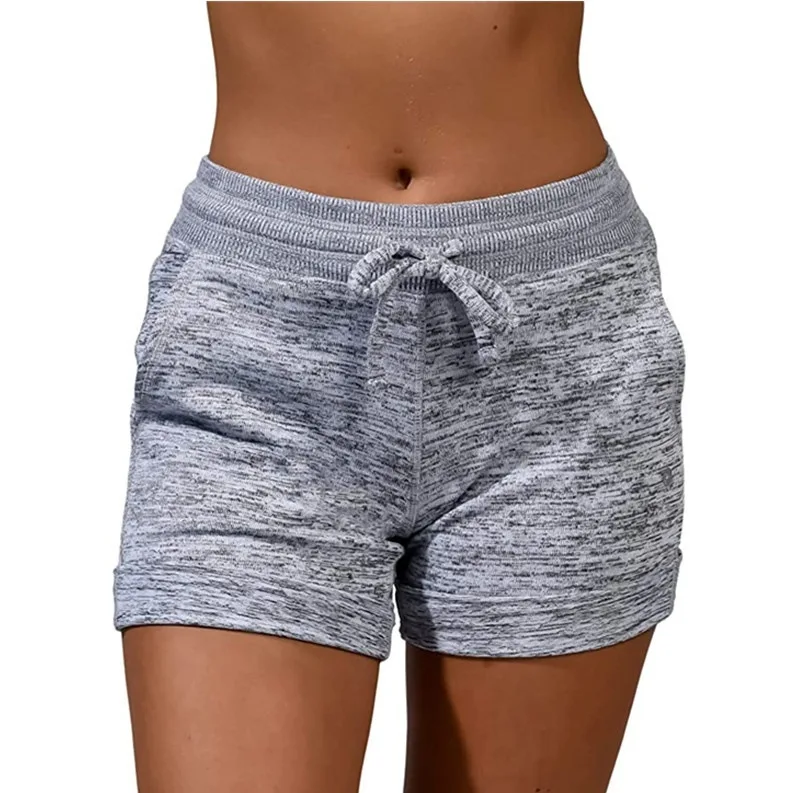 Women Clothing Summer Workout New Fashion Casual Sports Quick-drying Shorts Plus Size Drawstring Loose Shorts 