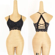 Латинский Топ черный красота сзади висячий бюстгальтер кружева без обода нижнее белье жилет женская Румба ча-ча Самба Танго Сальса тренировочная одежда DN4003