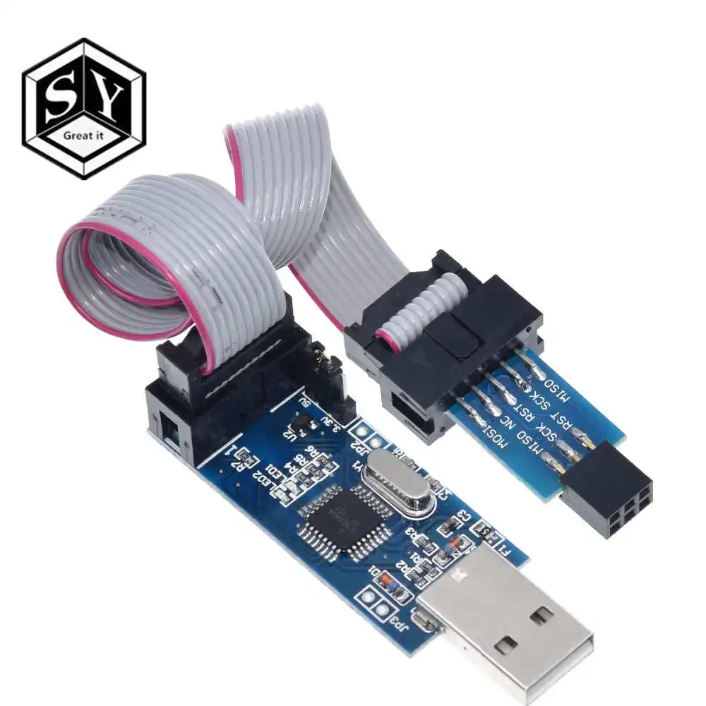 1set 1 шт. Great IT USBASP USBISP AVR программист USB ISP USB ASP ATMEGA8 ATMEGA128 Поддержка Win7 64 - Цвет: 1set
