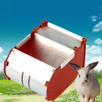 

Rabbit Feeder Box Hopper Rabbit Cage Rex Rabbit Anti Pickling Feed Trough Feeders Automatic Farm