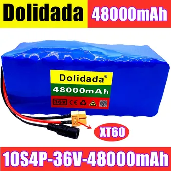 

18650 Battery XT60 interface 36V battery 10S4P 48Ah battery pack 500W high power battery 36V48000mAh Ebike electric bike BMS