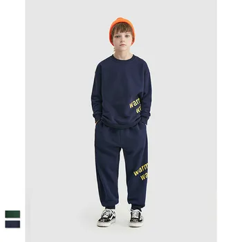 

Ouyang&Ivan Children's Two-piece Sweatshirt 2019Autumn New Brand Retro Loose Letter Printing Boy Girl Sweater Cotton Casual Suit