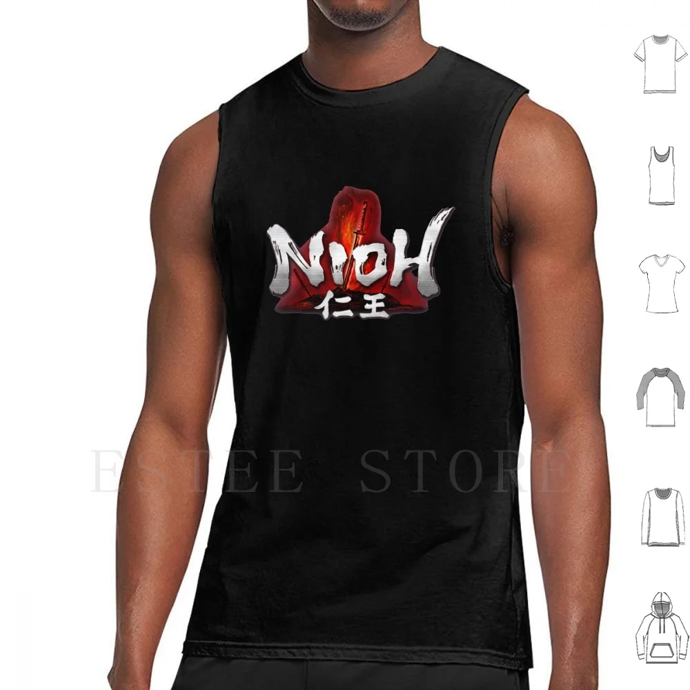 Nioh Logo Canotte Gilet Senza Maniche Nioh Dark Souls Giappone