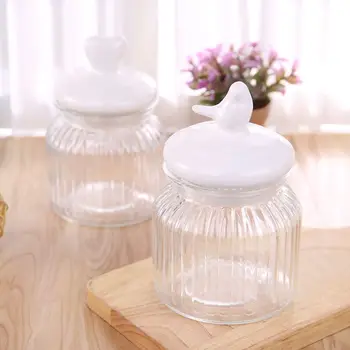 

Nordic Ceramic Glass Candy Jars Sealed Cans Kitchen Food Storage Bottle Spices
