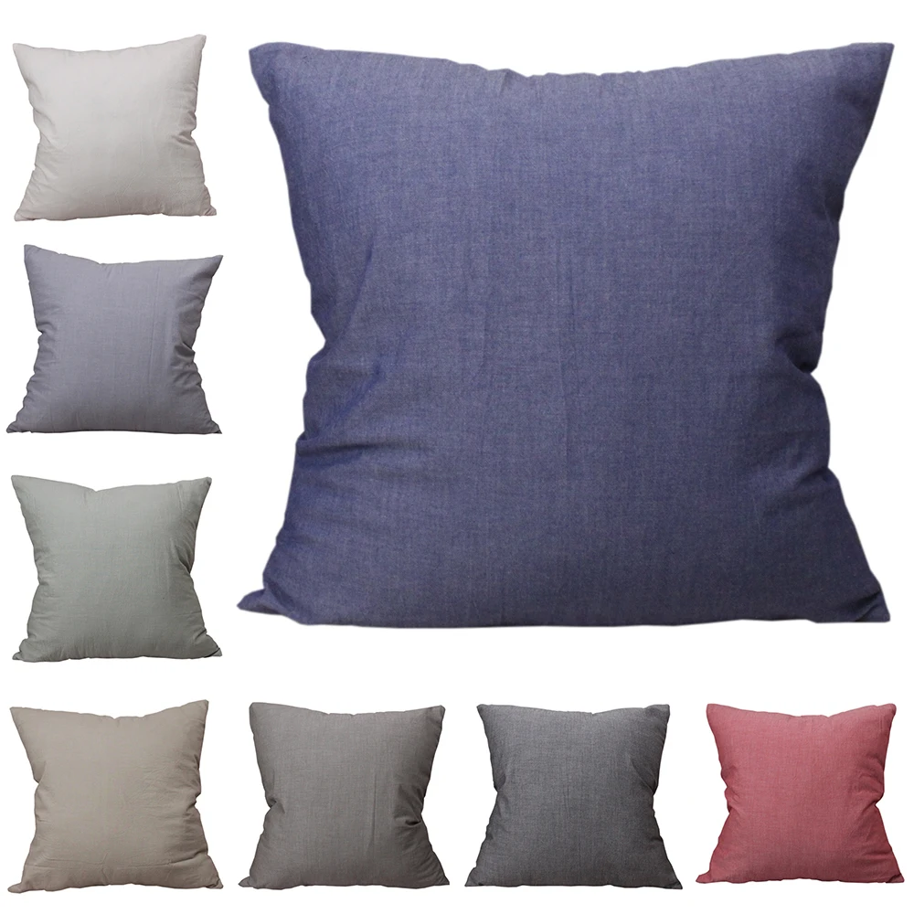 

CURCYA Comfortable Solid Colors Cushion Cover Healthy Washed Cotton Pillow Case Modern Home Decorative Sofa Throw Pillow Covers