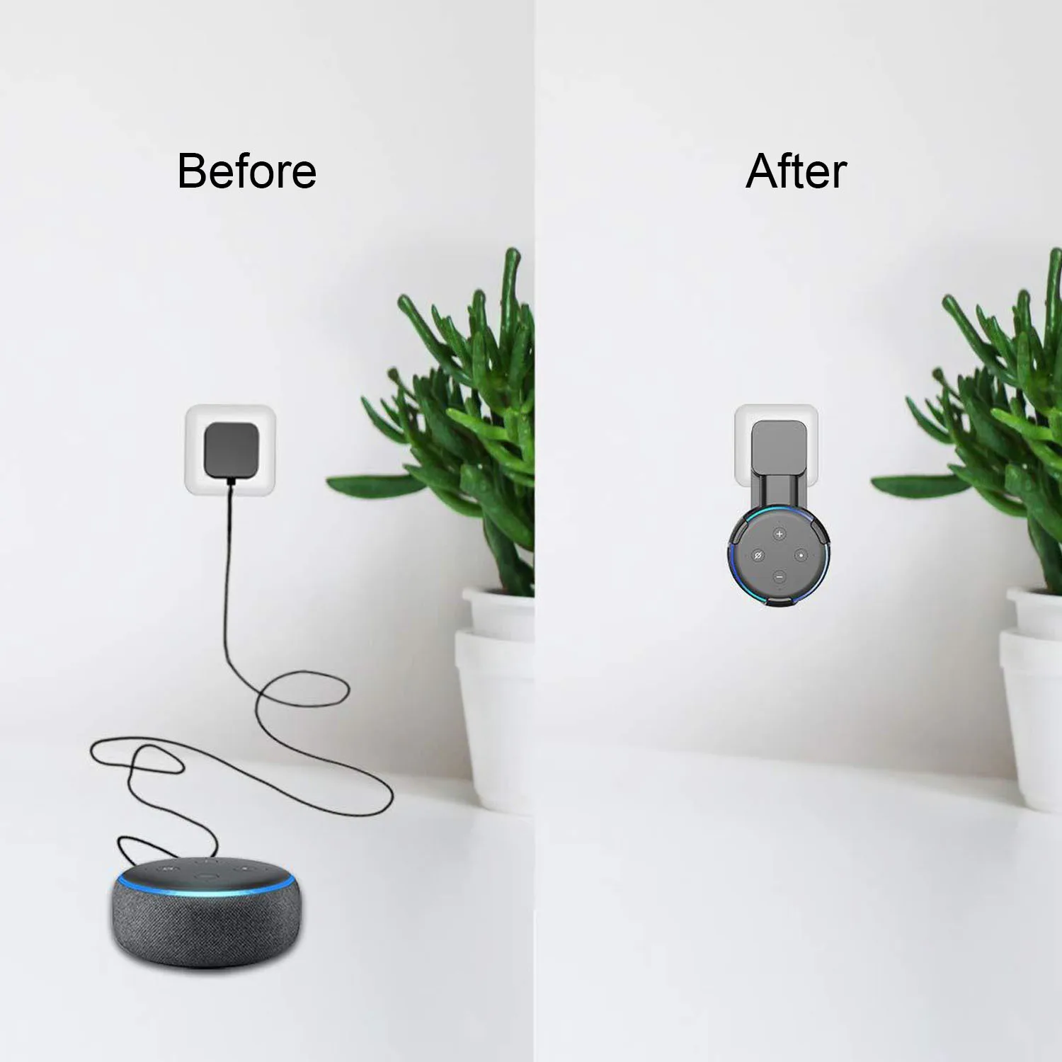 Besegad модный настенный держатель-вешалка для Amazon Echo Dot 3 Smart speaker, компактные аксессуары