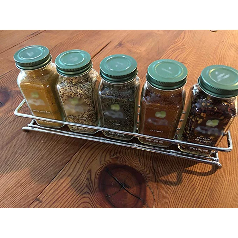 4 Pcs Wall Mount Cabinet Door Spice Racks Single Tier Hanging