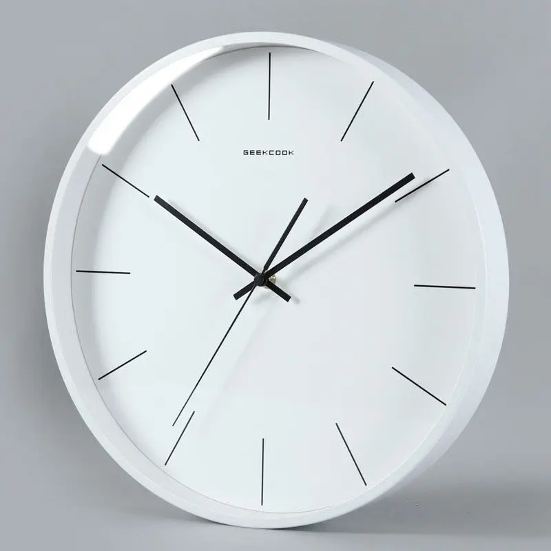 14inch White Горячая Новое поступление современная мода 12 дюймов большие металлические настенные часы бесшумные настенные часы кварцевые часы для спальни гостиной - Цвет: 14inch White