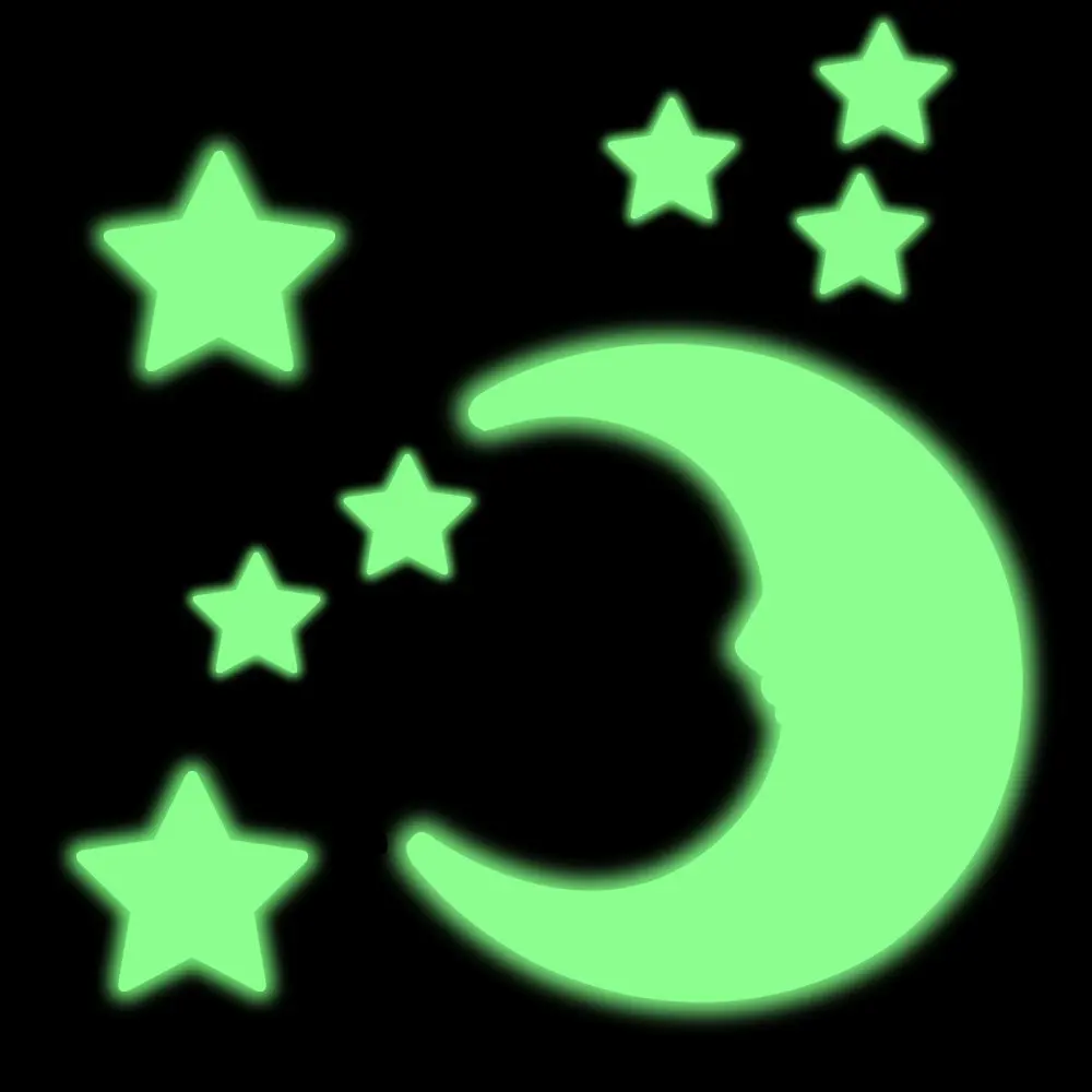 200pcs Luminous 3D Wall Stickers Glow In The Dark Stars Moon Decals for Baby rooms Home decor luminous wall stickers fluorescent stickers 3d wall stickers