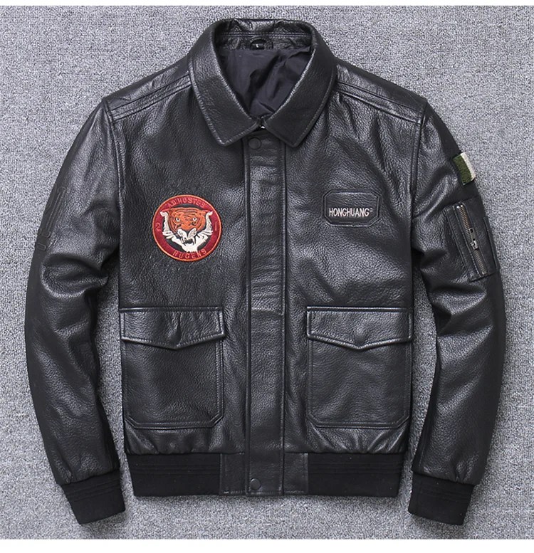 New Male Calf Skin Large Size Jacket Brand Casual Autumn Spring Thin Genuine Leather Coat Designer Vintage Luxury Jacket