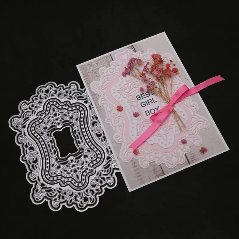  Hollow Invitation Lace Metal Cutting Dies Stencil DIY Scrapbooking Album Stamp Paper Card Embossing - 4000116707954