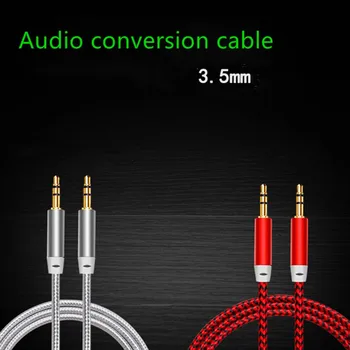 

1m Nylon Jack Audio Cable 3.5 Mm To 3.5mm Aux Cable Male To Male Kabel Gold Plug Car Cord for Iphone 7 Samsung for Speaker