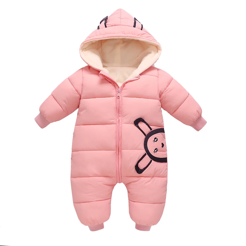 

Newborn Baby Clothes Winter Infant Thicken Plus Velvet Rompers 1-2y Baby Animal Costumes Hooded Clothing Outwear