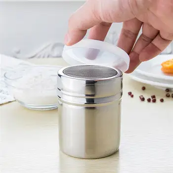 

3PCS Stainless Steel Seasoning Shaker Chocolate Shaker Pepper Sugar Powder Cocoa Flour Cooking Tools Size M