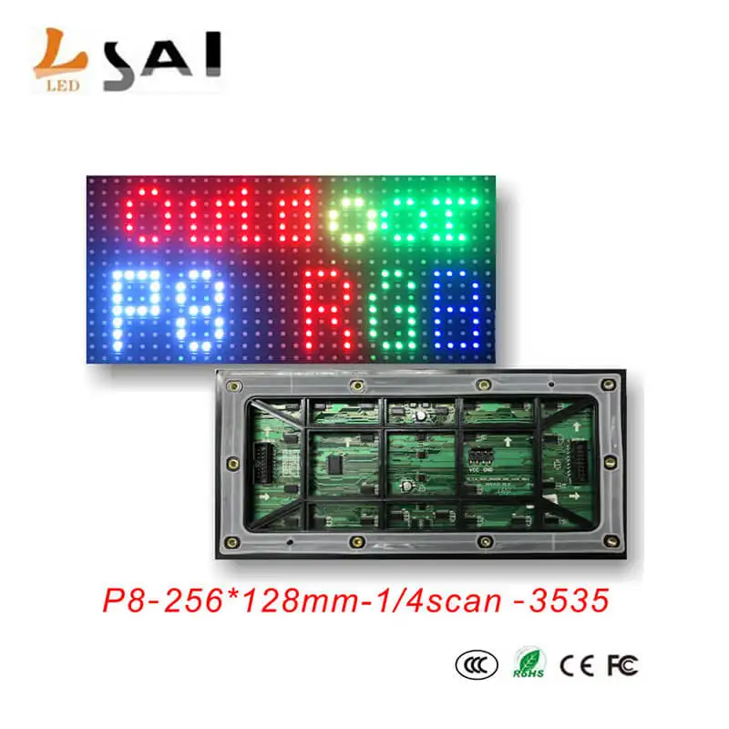 LianSai P8 LED screen panel module Outdoor 256*128mm 32*16 pixels 1/4 scan SMD3535 RGB Full Color display | Электронные