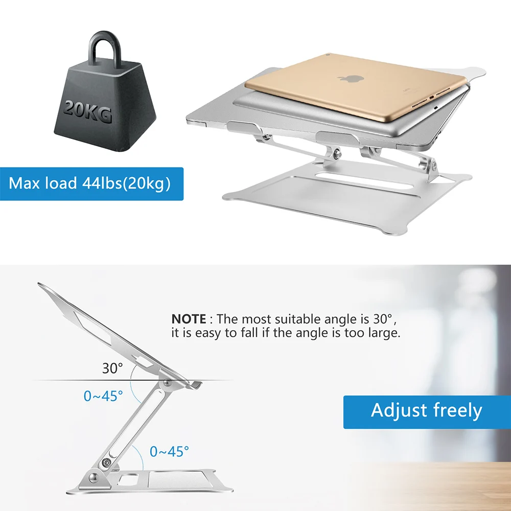 Регулируемая Складная Алюминиевая Подставка для ноутбука Настольный держатель для планшета с вентиляционным отверстием для ноутбука MacBook поверхность ноутбука Dell hp iPad