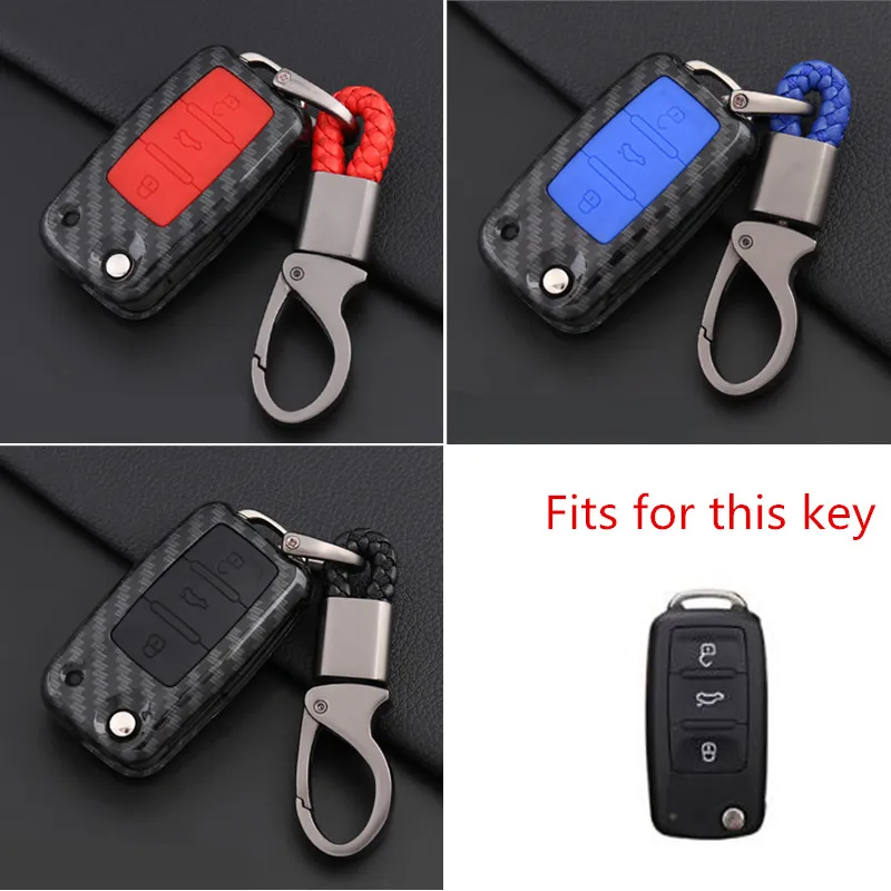 Carbon-Car-Key-Case-Cover-for-VW-Volkswagen-Golf-4-5-6-Bora-Jetta-POLO-Passat (3)
