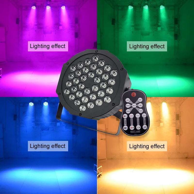 

Remote Control 12x3W RGBW LED Flat Par Light With DMX512 For Disco DJ Projector Machine Party Decoration Stage Lighting