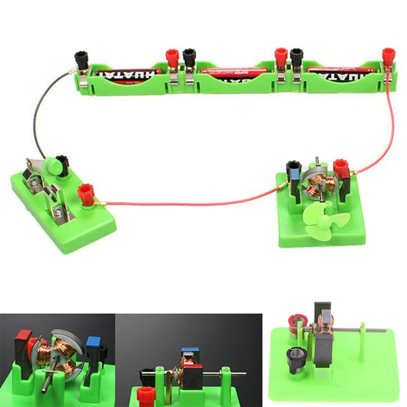 

1pc Physics Study Aids Physical Optical Experiment Instrument Dc Motor Model School Circuit Direct-current Motor Model With Fan