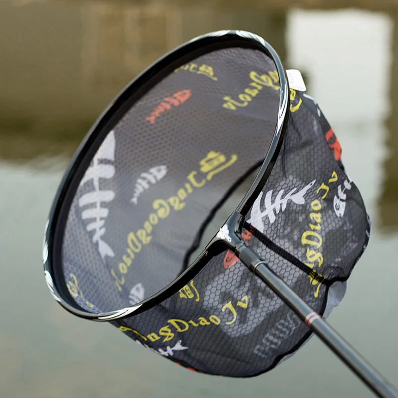 Fishing Net Fishing Landing Net Fishing Folding Net Titanium Alloy Brail Head Round Small Mesh Fishing Hand Landing Net Accessories Gear X247G