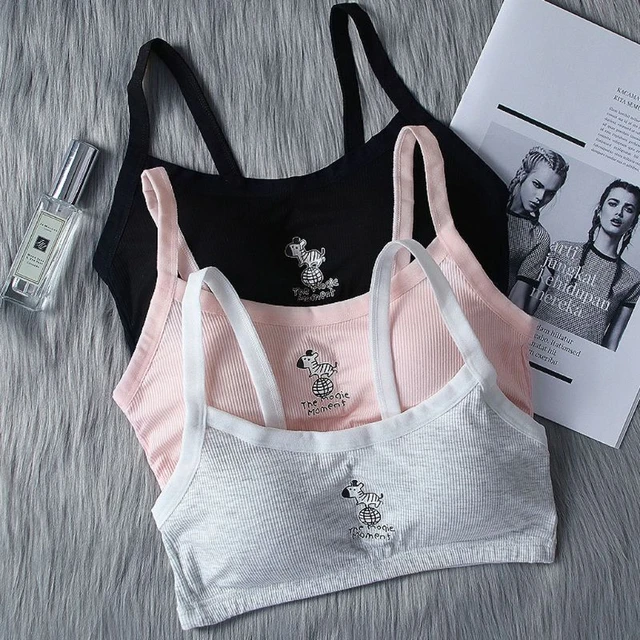 9-18y Girls Underwear Soft Cotton Bra For Kids Teenager Training Small Vest  Underwear Puberty Clothing Wire Free - Training Bras - AliExpress