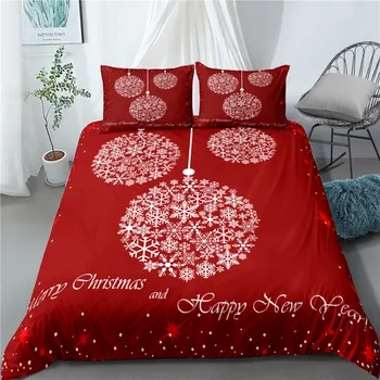 

Cartoon Christmas Quilt Cover Christmas Tree Pattern Quilt Cover Bedding Three-piece Adult Bed Cover