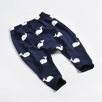 

summer children's clothing for boys and girls full of whale print harem pants knee-length