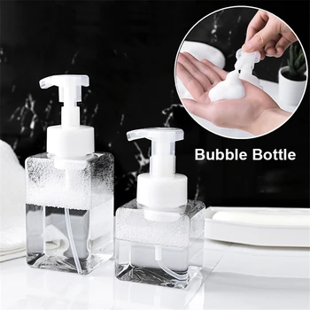 

450ml Empty Refillable Square Plastic Foam Soap Mousse Pump Bottle Container 250ml Clear Bubble Foaming Liquid Dispenser Bottles