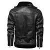 Homme PU 2022 New Winter Motorcycle Jacket Motorcycle Leather Jacket Warm Plus Velvet Thick Retro Vintage Leisure Mens Leather ► Photo 2/6