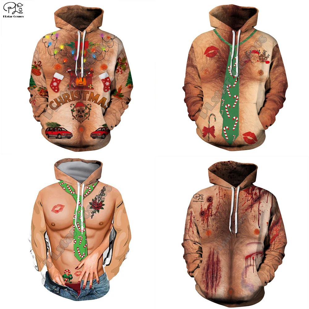 

Newest Christmas hoodies Men Funny Anime Xmas sweatshirt Red 3D shirt Punk Rock Halloween Print Party Happy women Clothes CH-011