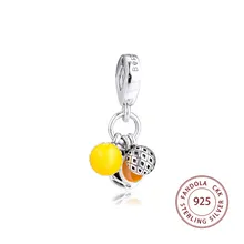 Подходит браслет в европейском стиле Argent Charm 925 пробы Серебряное яйцо Тарт, молочный чай и ананас булочки Подвески бусины для изготовления ювелирных изделий kralen