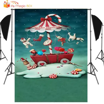 

LIFE MAGIC BOX Green Backdrops Candy Land Farm Birthday Party Photography Backgrounds